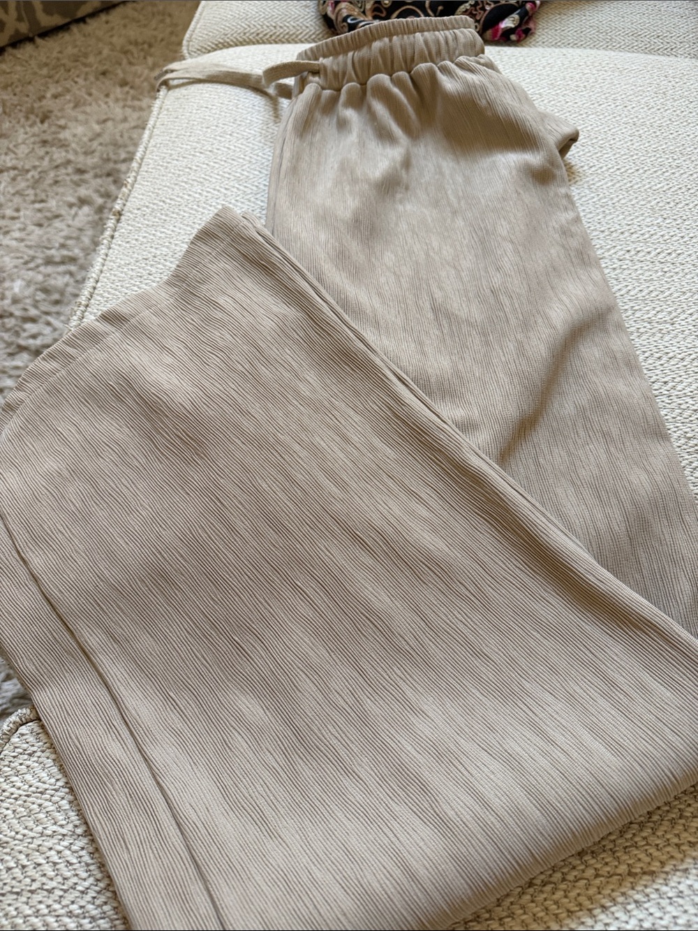 womens Beige Drawstring Pants